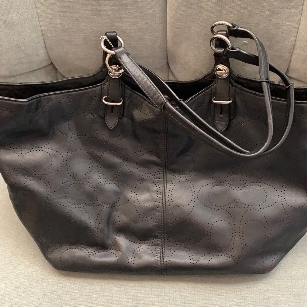 Coach Perforated Leather Purse